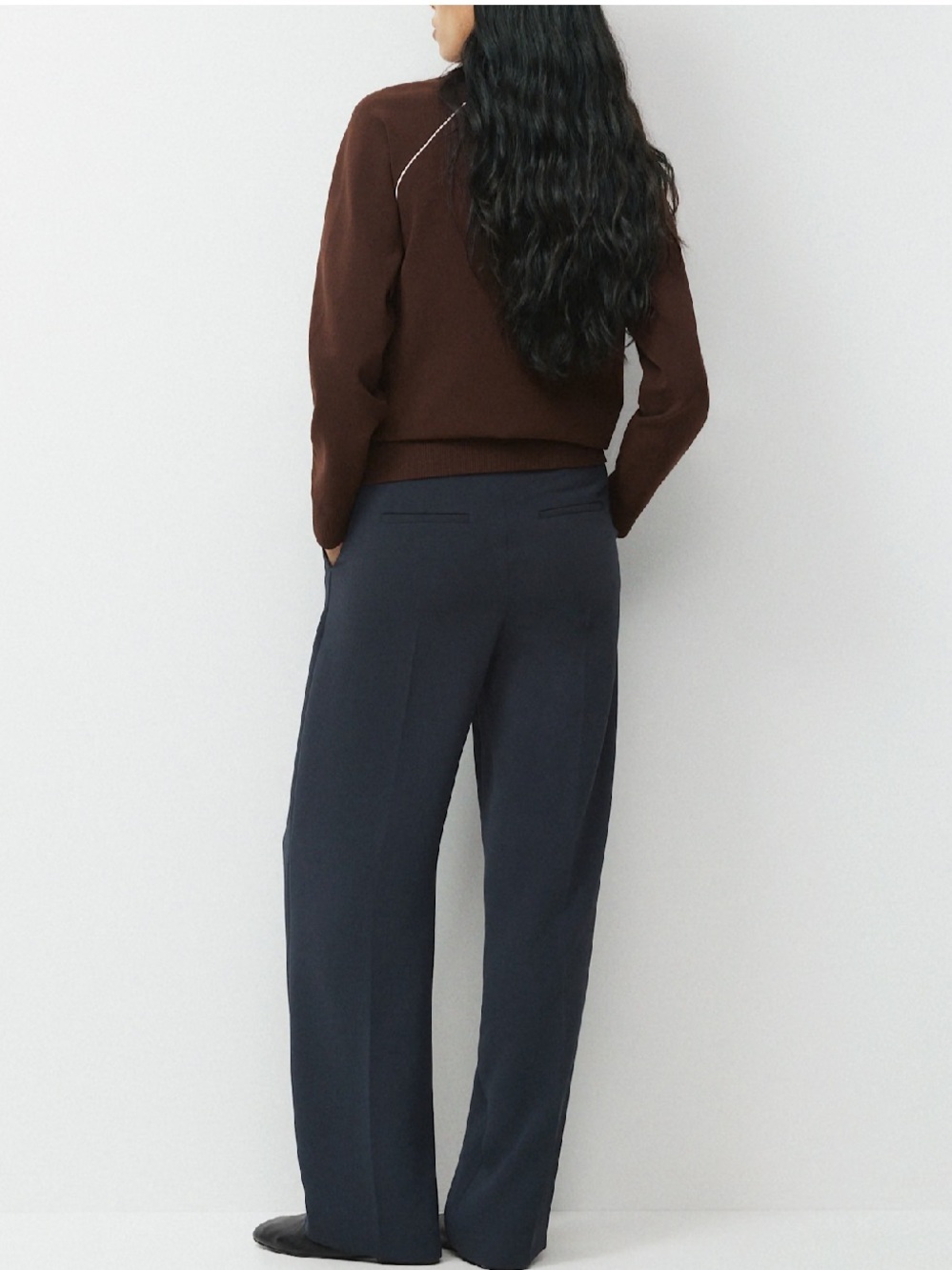 Aritzia Wilfred Effortless Pants Black Crepette High Rise Wide Leg Size 2 - Picture 4 of 16